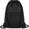Drawstring Backpack Gym Bag - String Gym Bag for Men & Women, Lightweight Cinch Sports Sackpack for Beach, Travel, Yoga, Swimming, Black