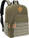 Leaper Geometric Backpack for School Laptop Backpack for Men Women Water-resistant Bookbags Travel Backpack Girls Army Green