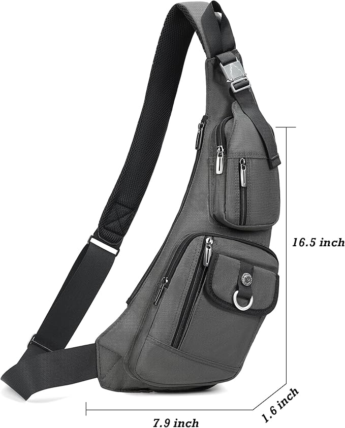 NICGID Sling Bag Chest Shoulder Backpack Crossbody Bags Casual Daypack for Men Women (Grey-014)