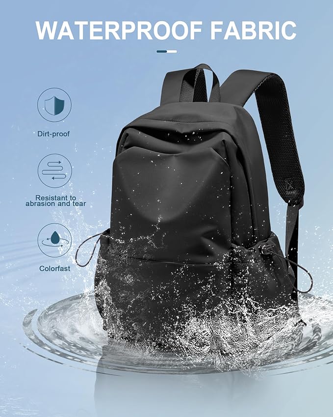 Black Backpack For Women Men School Backpacks Aesthetic Lightweight College Backpack for Boys Girls Book Bag Casual Daypack Laptop Gym Backpacks