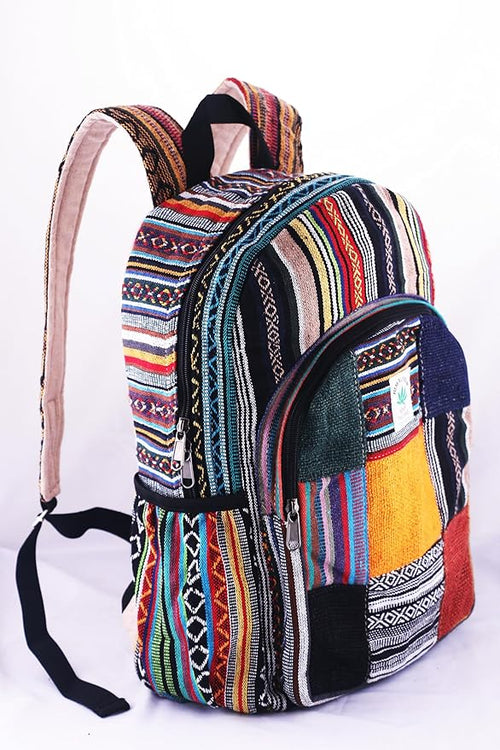Anitya Hemp Backpack, Multi-Functional Pockets, Eco-Friendly, Unisex, Hiking Daypack, Durable Rucksack (AHLB04)