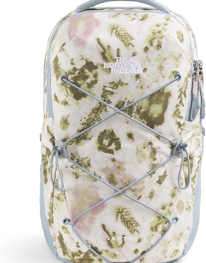 The North Face Women's Jester Everyday Laptop Backpack - Commuter Travel Bag, Laptop Sleeve, Water-Repellent, Desert Stone Floral Dye Print/Frost Grey, One Size