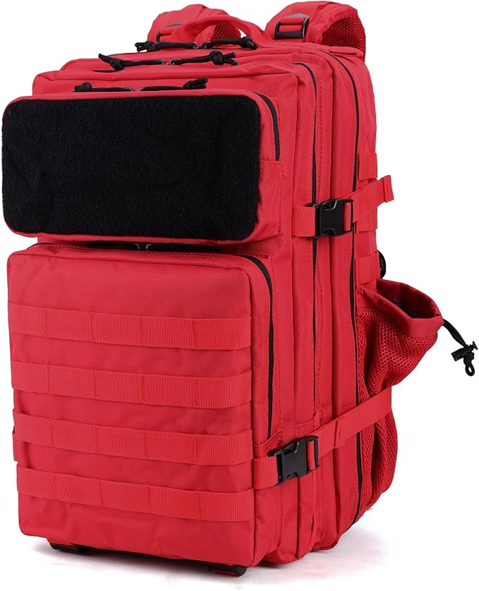gracedon Tactical Backpack for Men 3 Day Rucksacks for Trekking Camping (red)
