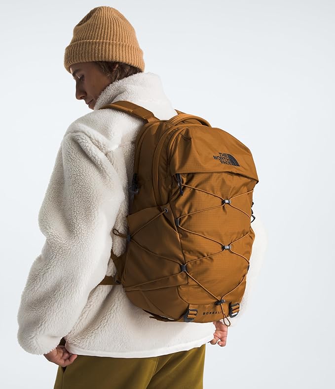 The North Face Borealis Commuter Laptop Backpack - Water Repellent, Laptop Sleeve, Large Main Compartment, Timber Tan/TNF Black, One Size