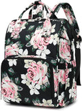 Floral Laptop Backpack for Women Men, 15.6 inch College School Backpacks Bookbag for Work/School/Travel/Business (Flower)