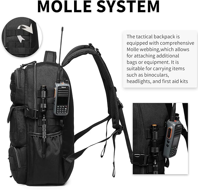 Wotony Tactical Backpack - Military waterproof backpack with multiple pockets and tactical gear for the outdoors (Yellow Maple Leaf, 25L)