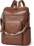 Shrrie Vegan Leather Laptop Backpack for Women 15.6 inch Work Backpack Fashion Travel Backpack Purse for Business College