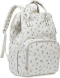 Laptop Backpack for Women, Corduroy College School Backpack Bookbag 15.6 inch Business Computer Travel Backpack (Flowers Purple)