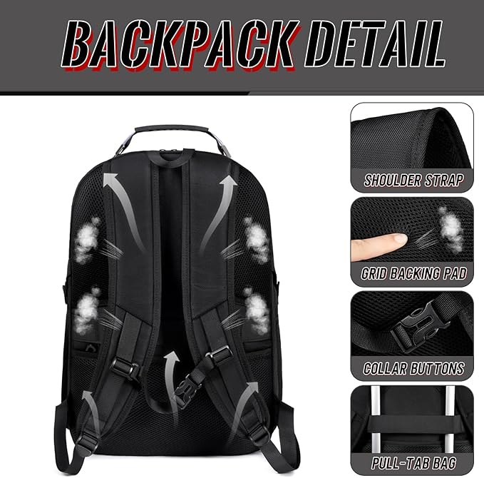 Extra Large Laptop Backpack with LifetimeWarranty,Gaming Laptop Travel Bag Fits 18.4-19" Laptops,TSA Friendly Travel Rucksack for Men Women, Big TSA Airline Approved Work Computer Bag, Grey