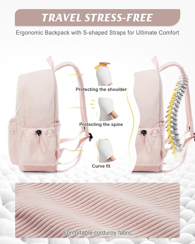 Classic Backpacks For School Teens Girls Boys, Lightweight Casual Daypacks Middle Students Backpck, Cute High School Bookbag, Simple College Backpack for Women Men(Pink)