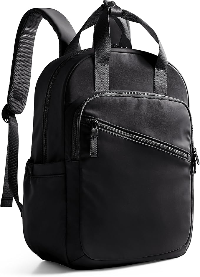Women Backpack with 15.6” Laptop Sleeve for Travel, Work and College, Lightweight Water-resistant Backpack for Women with 8 Pockets, Black