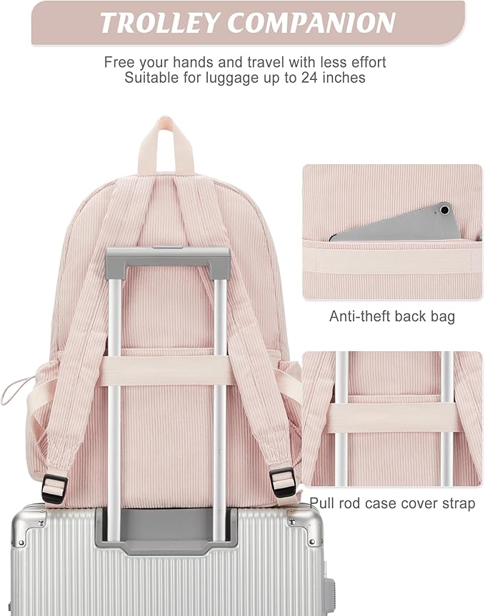 Classic Backpacks For School Teens Girls Boys, Lightweight Casual Daypacks Middle Students Backpck, Cute High School Bookbag, Simple College Backpack for Women Men(Pink)