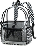 BTOOP Clear Backpack Heavy Duty Transparent Backpack 17" See Through Bookbag for College Work Festival Security with Padded Strap Large Capacity Purple