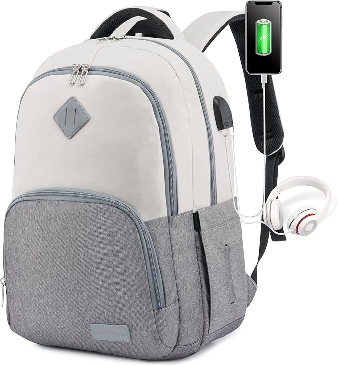 LOVEVOOK School Backpack for Women Men Classic Backpack with 15.6" Laptop Compartment Lightweight Bookbag for College Work High School