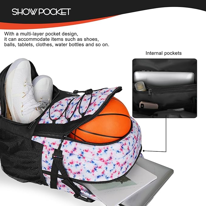 Goloni Basketball Backpack,Large Sports Bag with Ball Compartment & Shoe Compartment,Basketball Bag Fit Volleyball, soccer,Gym