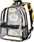 BTOOP Clear Mini Backpack for Stadium Events 12x12x6 Small Transparent Backpacks Plastic See Through Clear Bag for Concerts Work Festival Security Travel