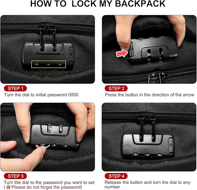 LOVEVOOK Travel Laptop Backpack Waterproof Anti Theft Backpack with Lock and USB Charging Port Large Computer Business Backpack for Men Women College Backpack(17 inch,Black&Purple)