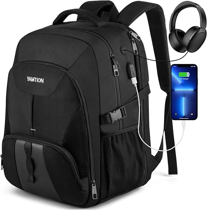 YAMTION School Backpack for Teens and Adults,17.3 Inch Laptop Bookbag for High School College Students Work Office Business Travel