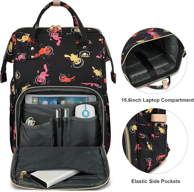 Laptop Backpack for Women Men, 15.6 inch College School Backpack Bookbag for Work/School/Travel/Business (Cat)