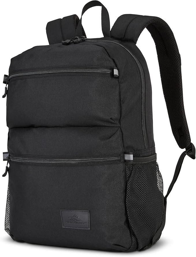 High Sierra Everclass Backpack - Travel or Work Laptop Bookbag with 360° Reflectivity, Dual Water Bottle Pockets & Fits Laptops Up To 15.6”, One Size, Black
