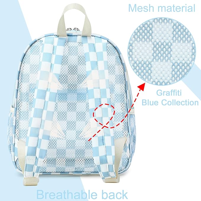 BTOOP Clear Mini Backpack for Stadium Events 12x12x6 Small Transparent Backpacks Plastic See Through Clear Bag for Concerts Work Festival Security Travel