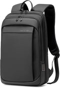 FENRUIEN Tech Backpack for Men, Expandable Backpack with USB C Charging Port, Water Resistant 17.3 Laptop Backpack, Black