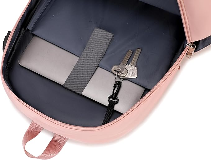 Joymoze Women Fashion Travel Backpack Set Roomy Laptop Rucksack Set Casual Daypack for Girl Pink