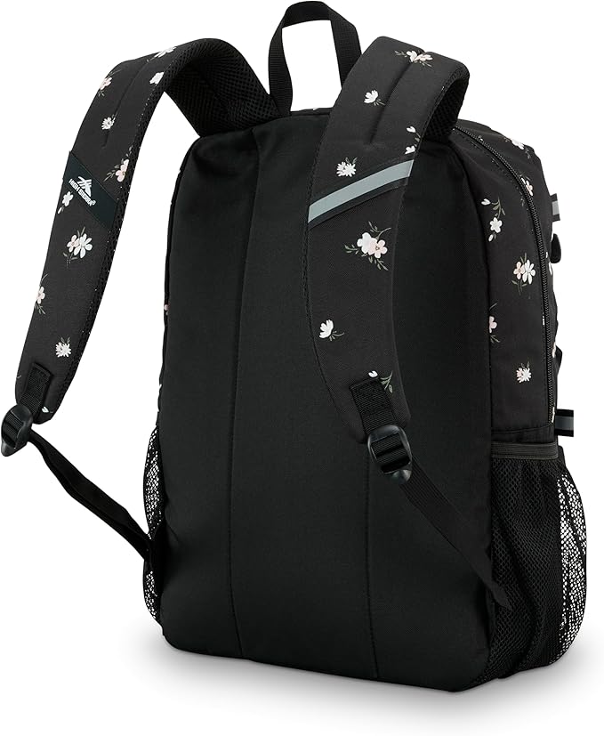 High Sierra Everclass Backpack - Travel or Work Laptop Bookbag with 360° Reflectivity, Dual Water Bottle Pockets & Fits Laptops Up To 15.6”, One Size, Floral Black