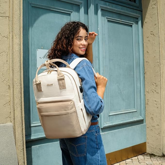 LOVEVOOK Laptop Backpack for Women 15.6 Inch Laptop Bag with USB Port, Fashion Waterproof Backpacks Teacher Nurse Stylish Travel Bags Vintage Daypacks Bookbag for College School Work