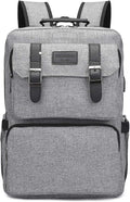 YALUNDISI Laptop Backpack for Women Men Vintage Backpack Bookbags Anti Theft Bookbag 16 inch Grey