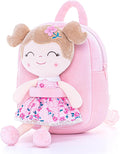 Gloveleya Toddler Backpack Baby Girl Gift Plush Bag Diaper Bag Plush Printed Sakura Backpack