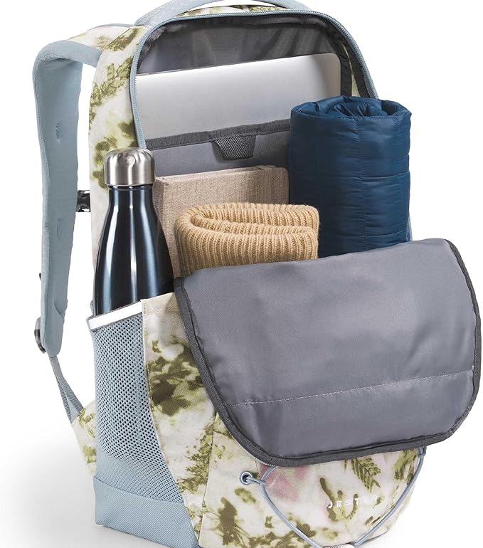 The North Face Women's Jester Everyday Laptop Backpack - Commuter Travel Bag, Laptop Sleeve, Water-Repellent, Desert Stone Floral Dye Print/Frost Grey, One Size