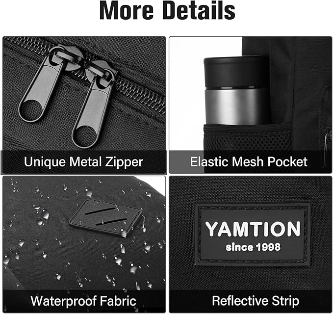 YAMTION 17 Inch Backpack for School Business Travel,Computer Bookbag Schoolbag for Work Office High School College Teen Men Boy Girl Women