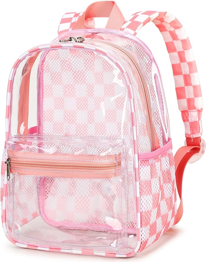 BTOOP Clear Mini Backpack for Stadium Events 12x12x6 Small Transparent Backpacks Plastic See Through Clear Bag for Concerts Work Festival Security Travel