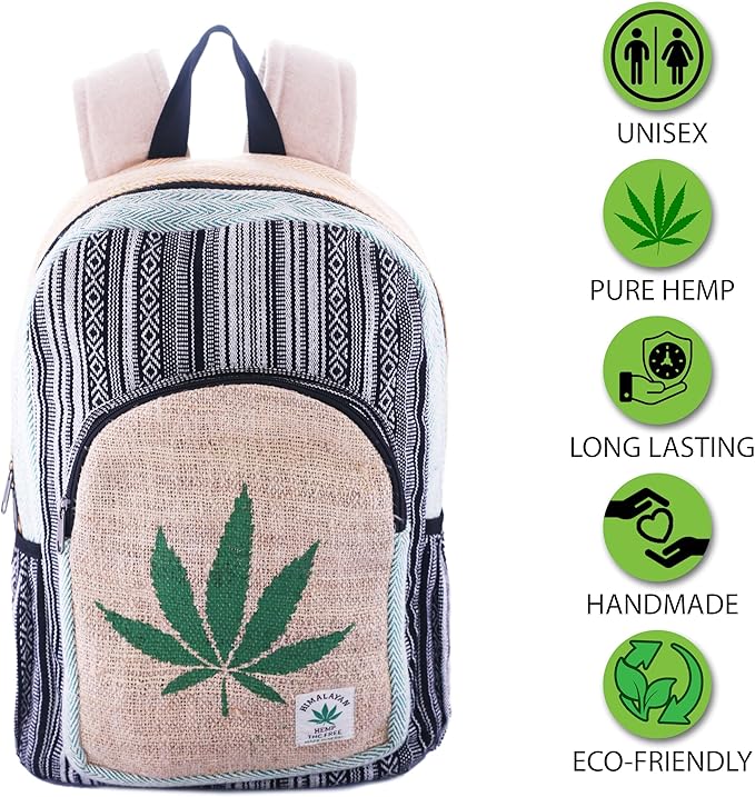 Anitya Hemp Backpack, Multi-Functional Pockets, Eco-Friendly, Unisex, Hiking Daypack, Durable Rucksack (AHLB013)