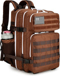45L Tactical Assault Backpack 3 day assault pack with Molle Waterproof backpack Rucksack for Tactical Backpacks (Dark brown)