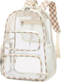 BTOOP Clear Backpack Heavy Duty Transparent Backpack 17" See Through Bookbag for College Work Festival Security with Padded Strap Large Capacity