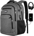 Paude Travel Backpack for Men and Women,17.3 inch School Backpack for Teens,Laptop Backpack with USB Charging port for Business College Trip