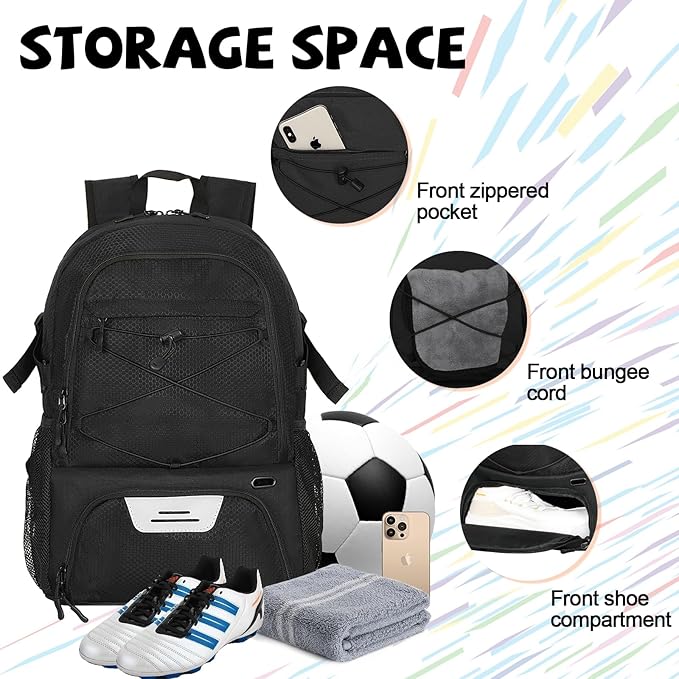 Goloni Basketball Bag,Large Sports Bag with with Separate Ball & Shoe Compartments,Gym Bag for Basketball,Soccer,Volleyball