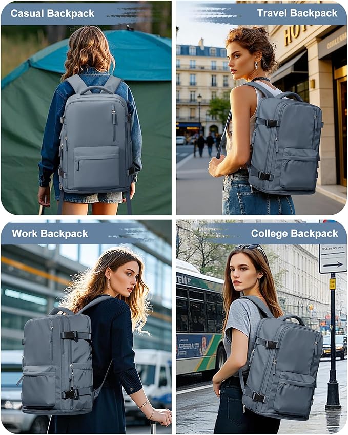 VGCUB Large Travel Backpack Bag for Women Men,Carry on Backpack,17 Inch Laptop Business Work Waterproof Backpack with Laptop Compartment,Person Item Flight Approved,Mochila de Viaje,Royal Blue