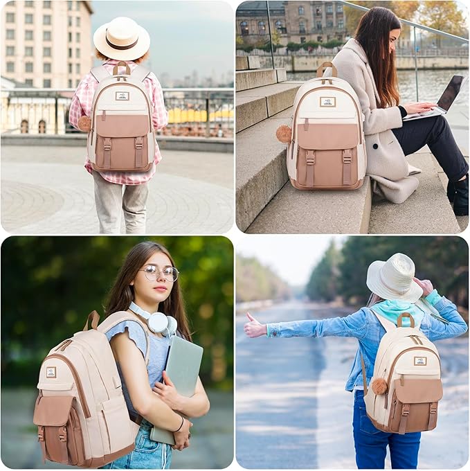 MOMUVO Backpacks for Teen Girls Women,17.3 Inch Laptop School Backpack Cute College Backpack Bookbag for Students