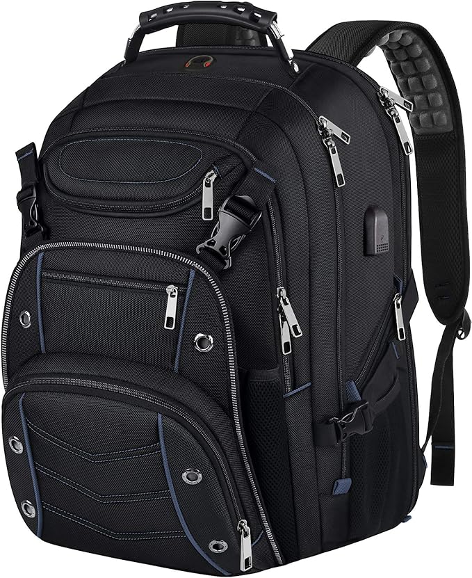 18.4 Laptop Backpack for unisex, 55L Extra Large Gaming Laptops Backpack with USB Charger Port,TSA Friendly Flight Approved and RFID Anti-Theft Pocket