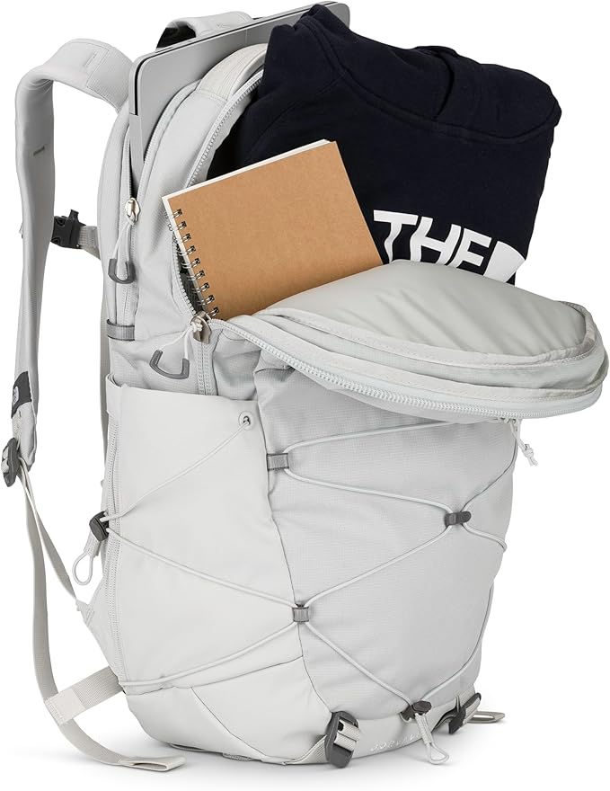 The North Face Women's Borealis Commuter Laptop Backpack - Everyday Travel Bag, Laptop Sleeve, Reflective Details, Tin Grey Dark Heather, One Size