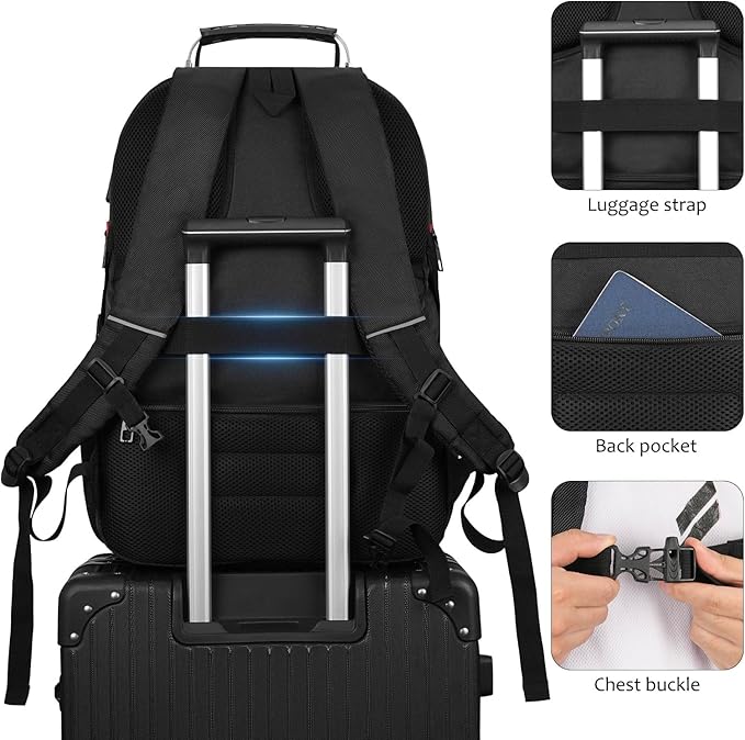 YAMTION Men Laptop Backpack 18.4in with Shoe Compartment for Gym Camping,Large Carry On Travel Bag,Boys College Bookbag School Backpack for Women