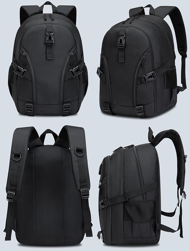 BLUEFAIRY High School Backpack for Girls Boys Middle School Bookbag for Kids Back to School Bag for College with Large Compartment Casual Daypack Mochilas para Niñas Adolescentes 18" Coal Black
