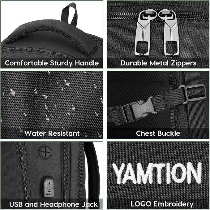 YAMTION School Backpack for Teens and Adults,17.3 Inch Laptop Bookbag for High School College Students Work Office Business Travel