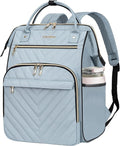 VANKEAN 17 Inch Laptop Backpack for Women Men Fashion Computer Work Bag, Large Capacity Waterproof, with USB Port & RFID Pockets, College Daypack Business Travel Backpack, Light Blue