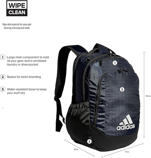 adidas Defender Sports Backpack with Shoe Compartment, Soccer Bag