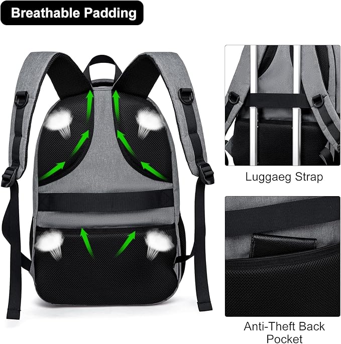 BIKROD Backpack for Men and Women, School Backpacks for Teen Boys & Girls, Student Bookbag Fits 15.6 Inch Laptop, Water Resistant Travel Backpack, Sturdy Anti Theft Computer Bag Gifts