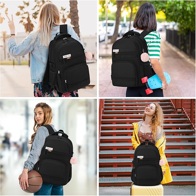 YAMTION School Backpack for Teens, Laptop Backpack Fits 15.6Inch Notebook for Travel,Book Bags with Large Capacity,Casual Back Pack for Girls Middle and High School College